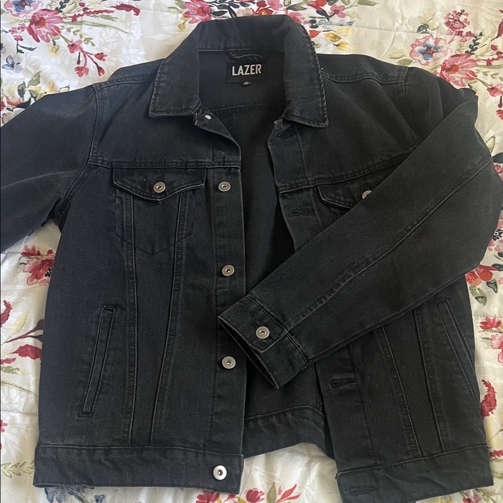 Lazer Black Denim Jacket for Men